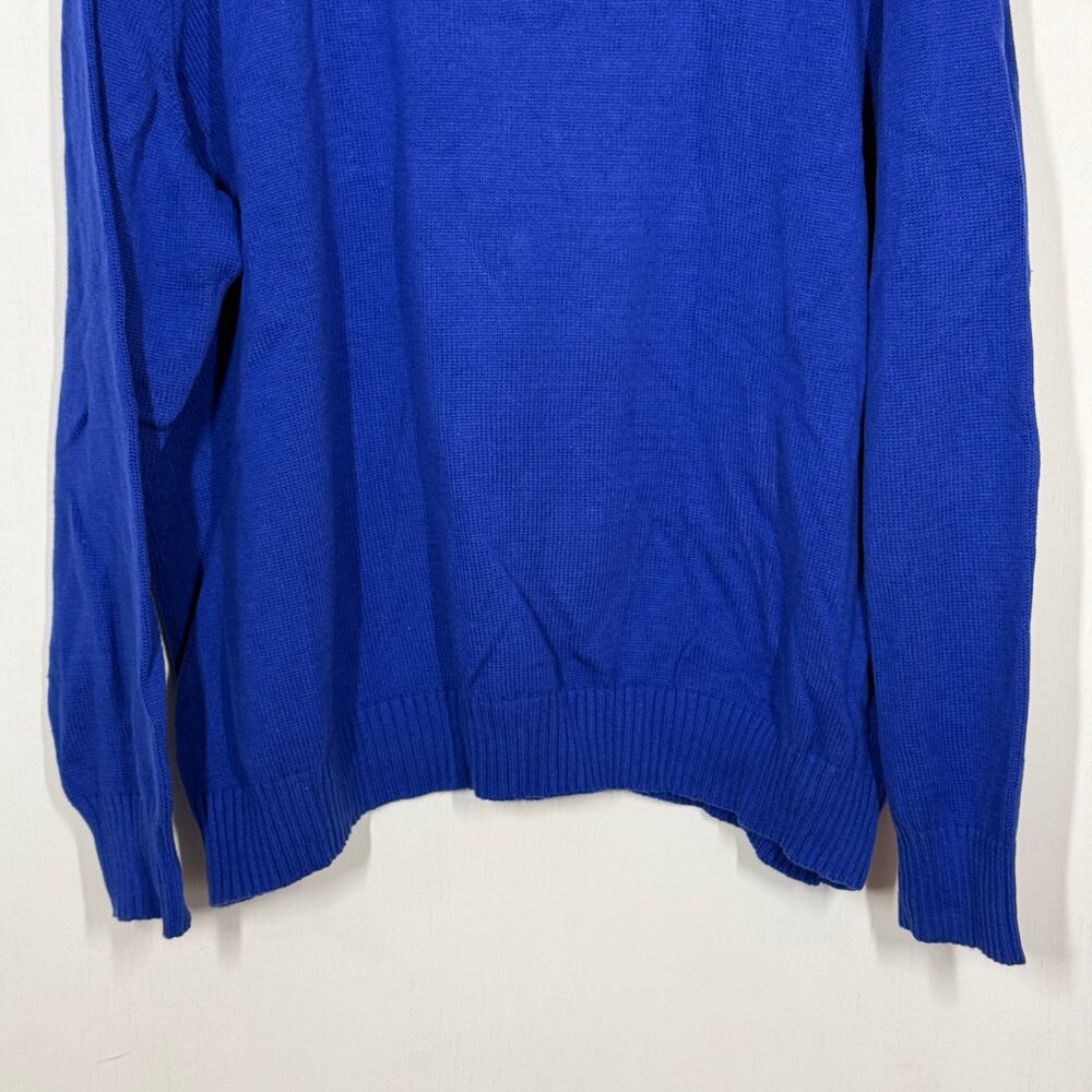Karen Scott Cable Knit Sweater NWT Womens Size 2X Blue 1/4 Zip Mock Neck Preppy - Picture 5 of 9